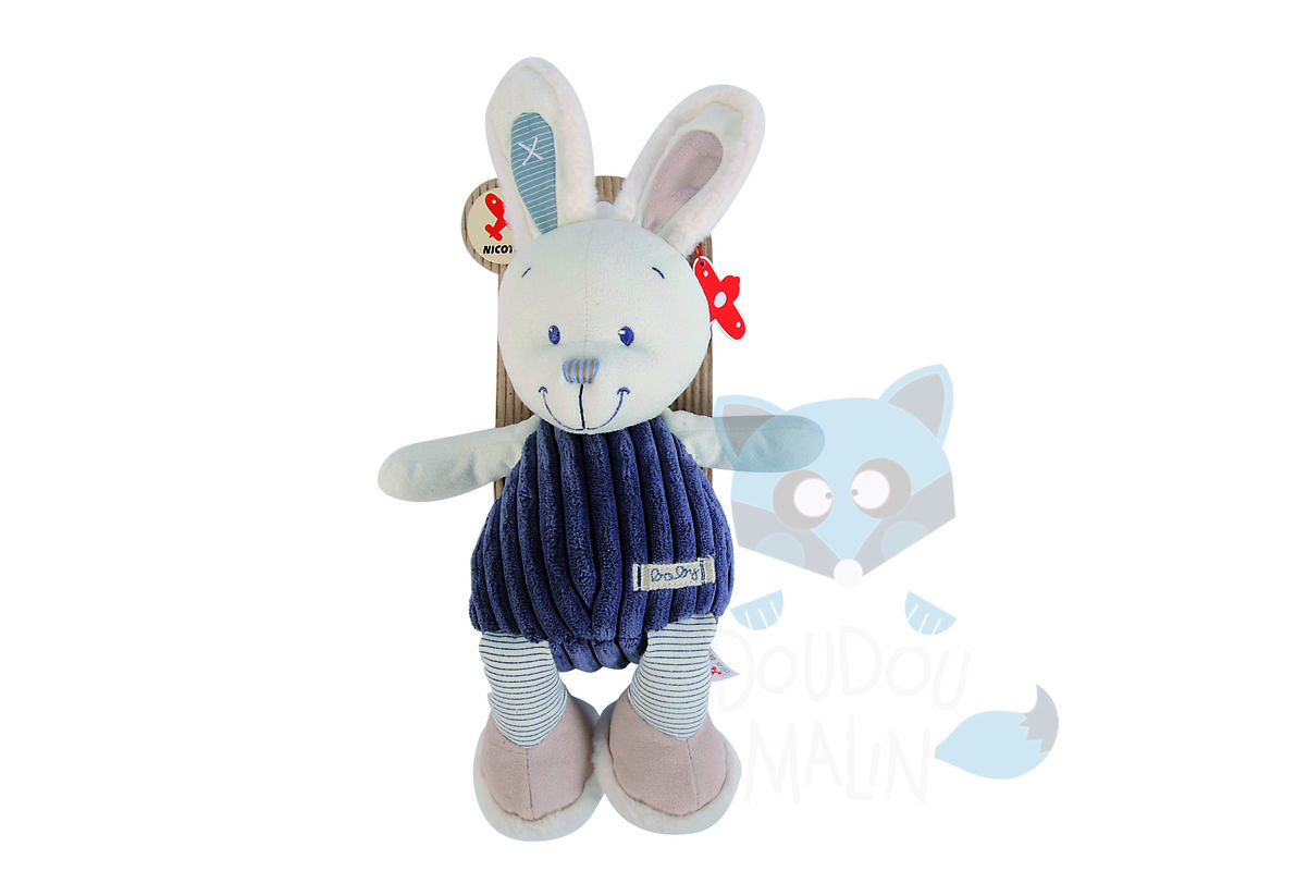  jean soft toy blue white rabbit baby 